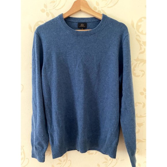 Men's  J.CREW Cariaggi  Italian 100%  Cashmere Slate Blue Sweater Medium - Picture 1 of 3